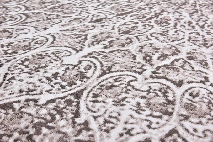 Unique Loom Sofia Collection Area Rug - Grace (8' Square, Brown/ Ivory)