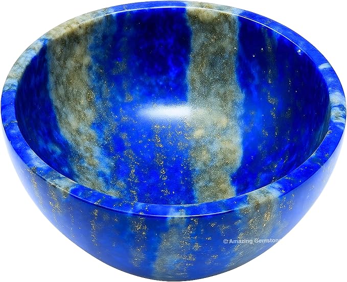 Lapis Lazuli Crystal Bowl - 2 Inch Decorative Bowls for Room and Home Decor - Gemstone Healing Crystals for Elegant Display, Positive Energy Balance and Gift