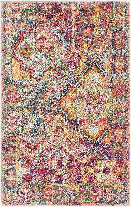 Unique Loom Monterey Collection Area Rug - Aztec (2' x 3' 1" Rectangle Multi/Blue)