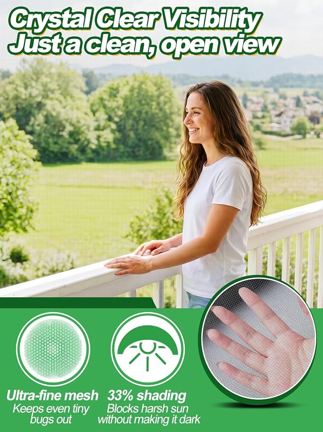 ANPHSIN Strong PP Nanocomposite Mosquito Net Garden Netting - 10 x 50ft Clear View Bird Insect Pest Mesh Barrier Screen for Patio, Balcony, Porch, Outdoor Raised Beds Protection (Black)