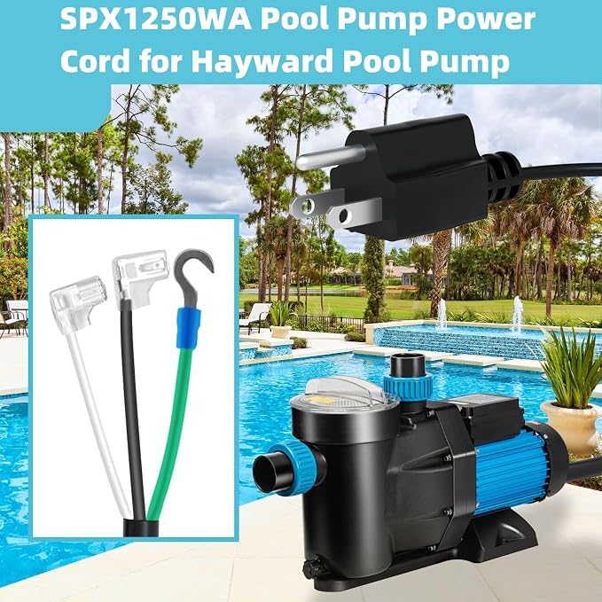 SPX1250WA Power Cord for Hayward Pool Pump Compatible with Hayward Power-Flo SP1500 Pool Pump Series (6FT)