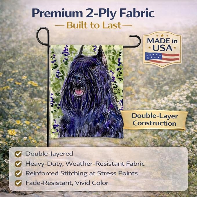 Caroline's Treasures SS8853GF Bouvier des Flandres Garden Flag Mailbox Flag Decorative Yard Flag Banner Outside Patio Artwork Yard Flower Beds, Garden Size, Multicolor