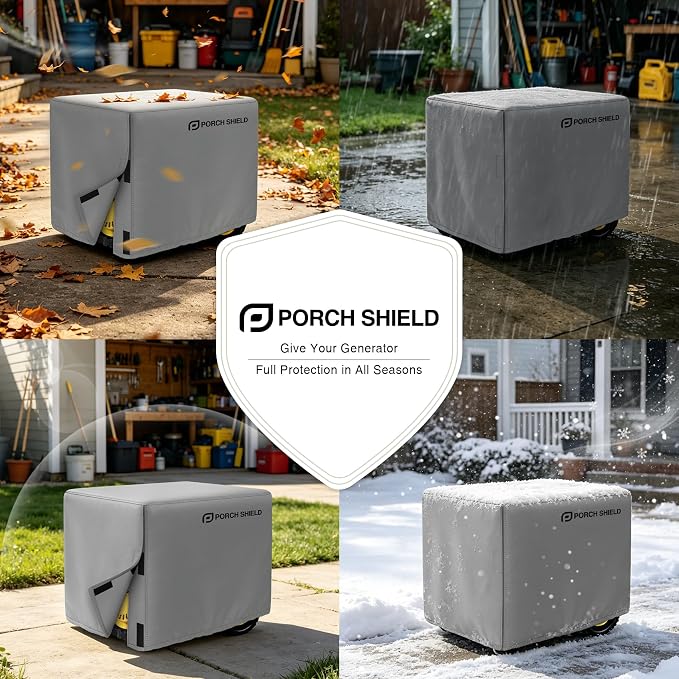 Porch Shield Waterproof Universal Generator Cover 38 x 28 x 30 inch - for Most Generators 5500-15000 Watt, Gray