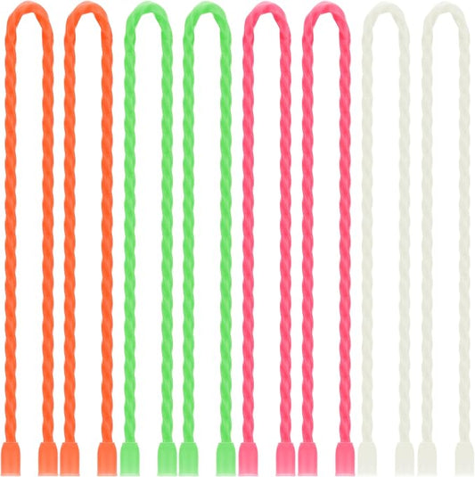 TRIPLE DEER 8Pcs 12-Inch Silicone Cable Ties Colorful Reusable Steel-Core Silicone Twist Gear Tie Straps for Bundling and Organizing, Bendable Holder Strap for Indoor and Out All Purpose