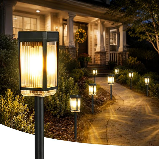 Solar Pathway Lights, 12 Pack Solar Powered Garden Lights Waterproof IP65, 3 Brightness Modes 10-40 LM Outdoor Light for Lawn Patio Walkway Driveway Decor Landscape Lighting (Warm White)