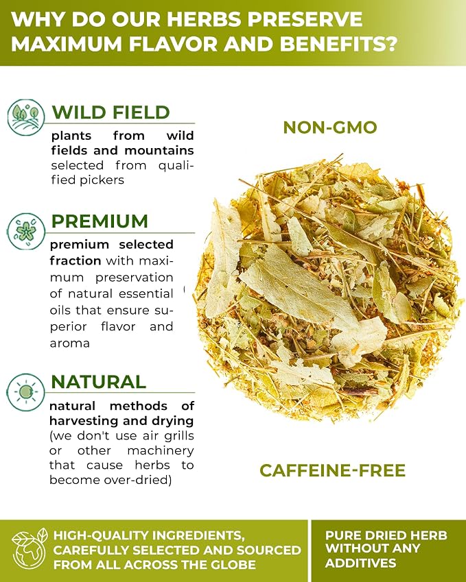4 oz Linden Tea Dried Linden Flower Tea Blossom Herbal (Tilia Cordata) - 113g Herb Lipa Tila