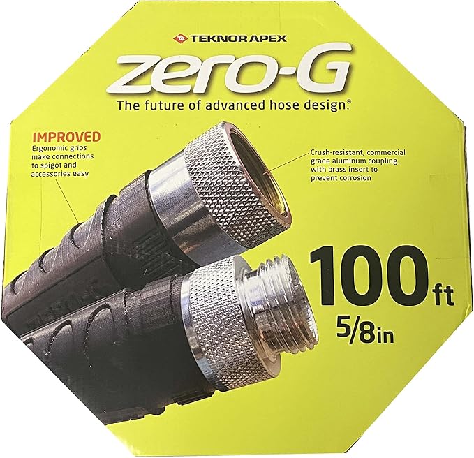 zero-G 4001-100, 5/8 Inch by 100 Feet Lightweight, Ultra Flexible, Durable, Kink-Free Garden Hose