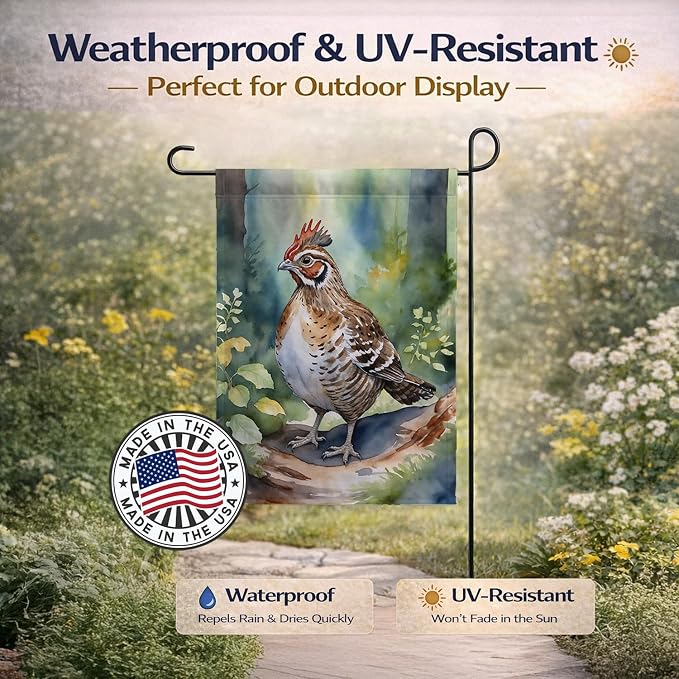 Caroline's Treasures Pennsylvania Ruffed Grouse Garden Flag Mailbox Flag Decorative Yard Flag Banner Outside Patio Artwork Yard Flower Beds, Garden Size, Multicolor