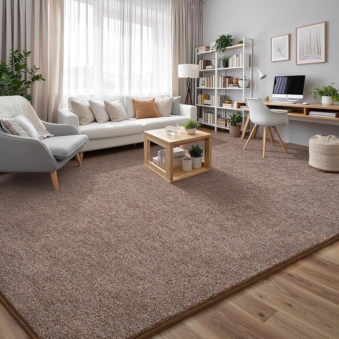 Keeko 3x5 Area Rugs for Living Room,Soft Washable Memory Foam Bedroom Rug | Indoor Throw Rug Low Pile Minimalist Non Slip Carpet for Kids Nursery Classroom Dorm Room Home Decor Brown and White
