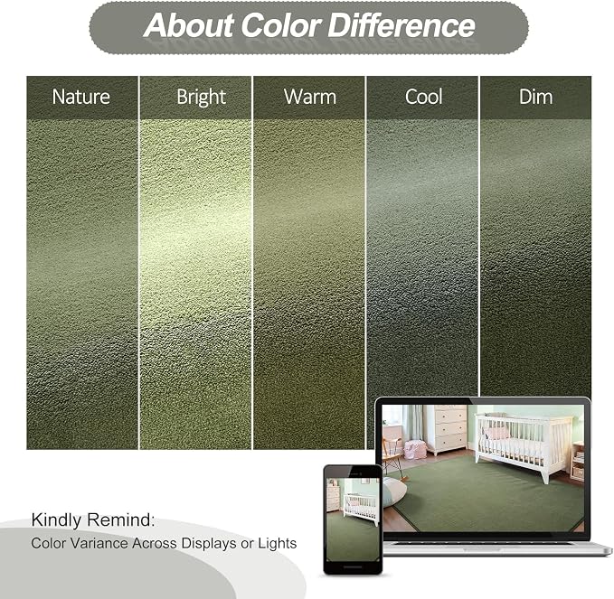 Vasofe 8x10 Large Rugs for Living Room Bedroom, Washable Classroom Carpet | Indoor Thickened Memory Foam Non-Slip Carpets for Kids Boys Girls Playroom Dining Room Home Decor, Sage Green