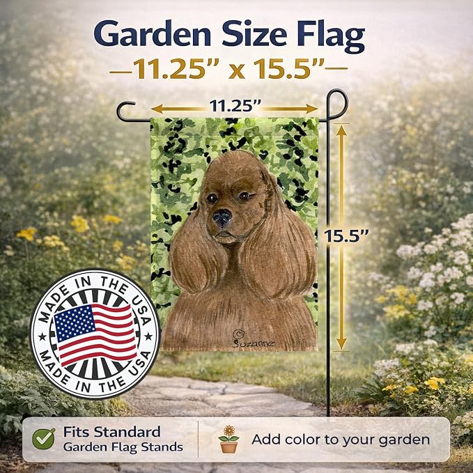 Caroline's Treasures SS8809GF Cocker Spaniel Garden Flag Mailbox Flag Decorative Yard Flag Banner Outside Patio Artwork Yard Flower Beds, Garden Size, Multicolor