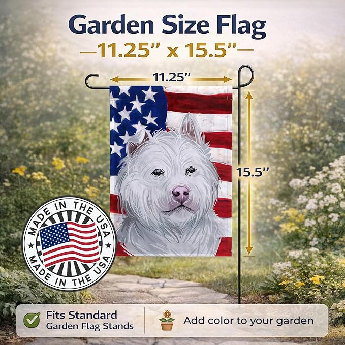 Caroline's Treasures CK6759GF Xiasi Quan American Flag Garden Flag Mailbox Flag Decorative Yard Flag Banner Outside Patio Artwork Yard Flower Beds, Garden Size, Multicolor