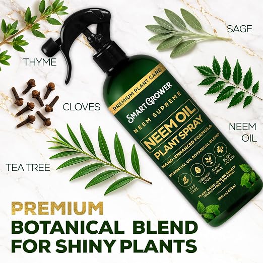 Neem Oil Spray for Plants Botanical Blend – Plant Wash with Natural Essential Oils, Simple Ready-to-Use Plant Spray for Gardens, Houseplants, Indoor & Outdoor Plants – 16 oz
