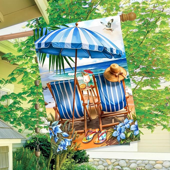 Briarwood Lane Beach Chairs House Flag