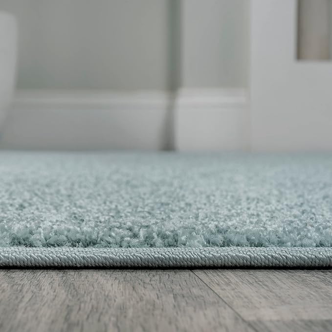 JONATHAN Y Haze Solid Low-Pile Aqua Blue Indoor Area Rug 3x5, Coastal,Bohemian,Minimalist,Classic, Easy-Cleaning for Living Room,Bedroom,Kitchen,Pet Friendly,Non-Shedding (SEU100S-3)