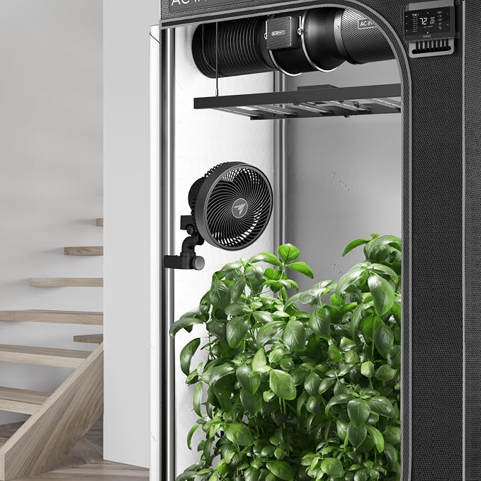 AC Infinity CLOUDRAY A6, Grow Tent Clip Fan 6” | Redesigned Long-Life EC Motor, 10 Dynamic Wind Speeds, IP-54 Weatherproof, Manual Swivel for Hydroponics Circulation Cooling
