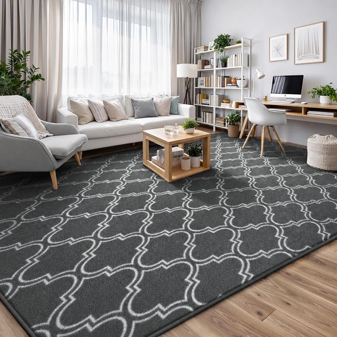 Keeko 7x10 Area Rugs for Living Room,Soft Washable Memory Foam Bedroom Rug | Indoor Throw Rug Low Pile Minimalist Non Slip Carpet for Kids Nursery Classroom Dorm Room Home Decor