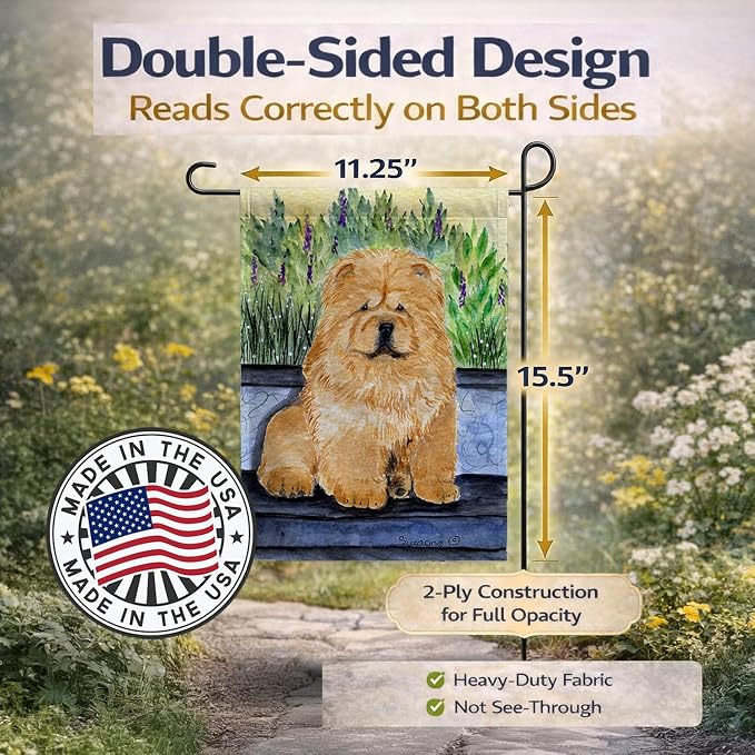 Caroline's Treasures SS7002GF Chow Chow Garden Flag Mailbox Flag Decorative Yard Flag Banner Outside Patio Artwork Yard Flower Beds, Garden Size, Multicolor