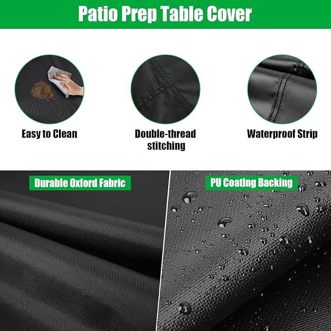 Outdoor Prep Table Cover, 24 Inch Waterproof Stainless Steel Prep Cart Table Cover, Patio kitchen Grill Bbq Food Prep Table Cover - 24 x 18 x 34 Inch