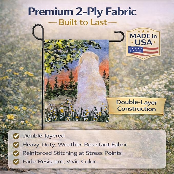 Caroline's Treasures SS8820GF Golden Retriever Garden Flag Mailbox Flag Decorative Yard Flag Banner Outside Patio Artwork Yard Flower Beds, Garden Size, Multicolor