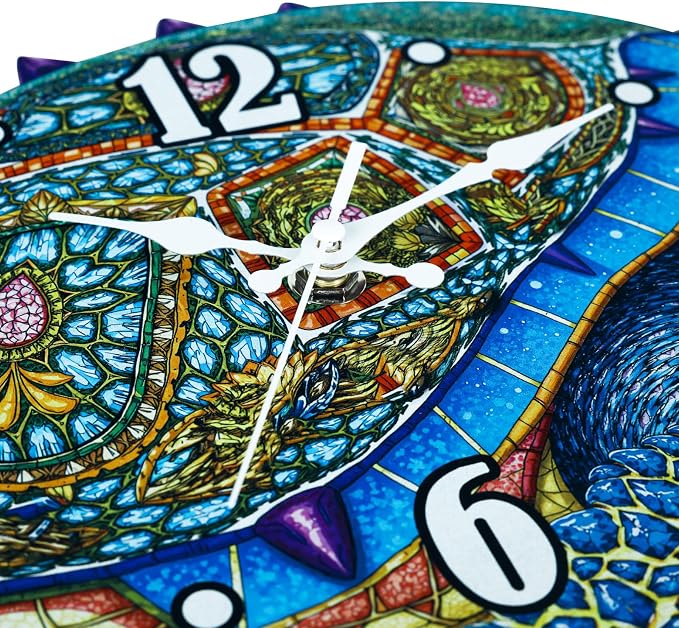 Sea Turtle Outdoor Clock – Silent Vibrant Color Waterproof PVC, Nautical Coastal Decor Wall Clock for Patio, Pool, Garden, Bathroom & Indoor, 11.3"x15.2"