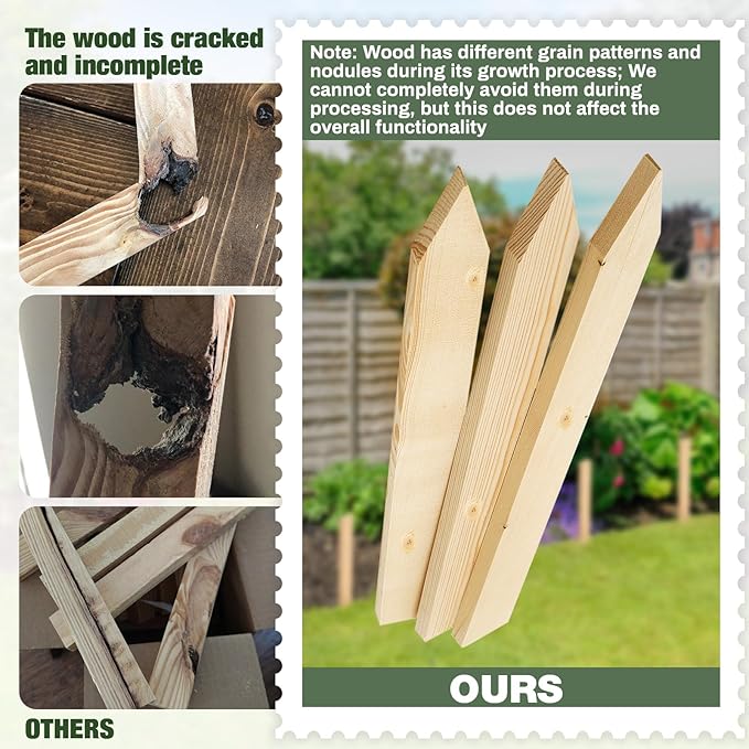 Colingmill 20 Pieces Wooden Garden Stakes 18 Inch Grade and Survey Stakes Wooden Garden and Sign Posts for Plant Support Silt Fence Yard Farm Survey Boundaries Baselines