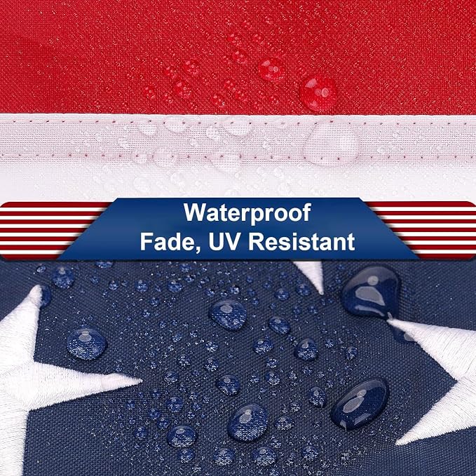 American Flag 5x8 FT Outdoor - American Flags for Outside, Deluxe US Flag 5 x 8 Heavy Duty Outdoor with Luxury Embroidered Stars, Brass Grommets and Sewn Stripes, Deluxe 5x8 FT American Flag