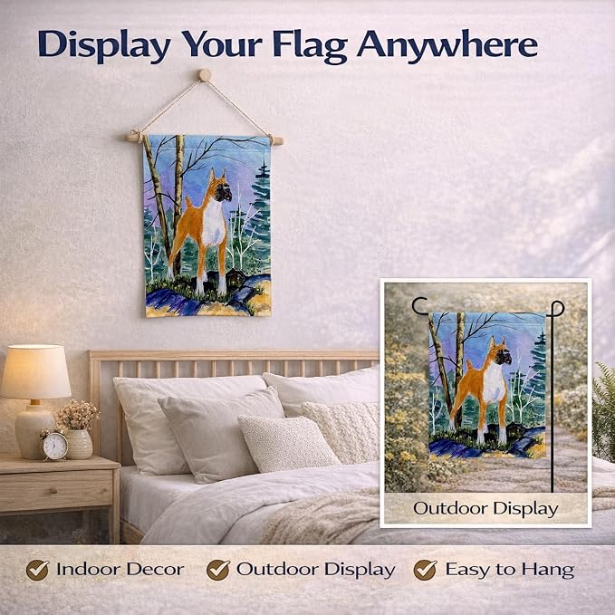 Caroline's Treasures SS8650GF Boxer Garden Flag Mailbox Flag Decorative Yard Flag Banner Outside Patio Artwork Yard Flower Beds, Garden Size, Multicolor