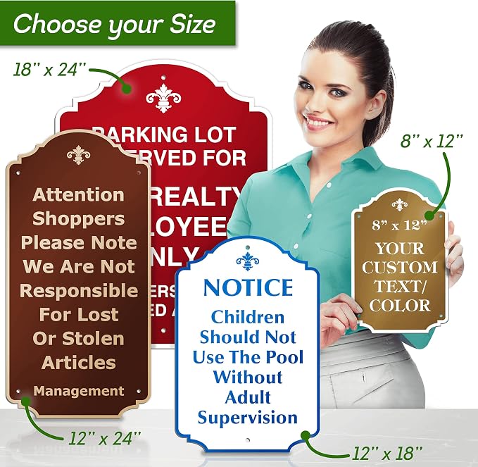 Custom Sign, Customized for Outdoor/Indoor Use, Personalized Designer Style Sign, 12x24 Inch, 24 Colors, Rust-Free Thick AlumaBond - Made by: My Sign Center, USA (Florolex II - Flood)