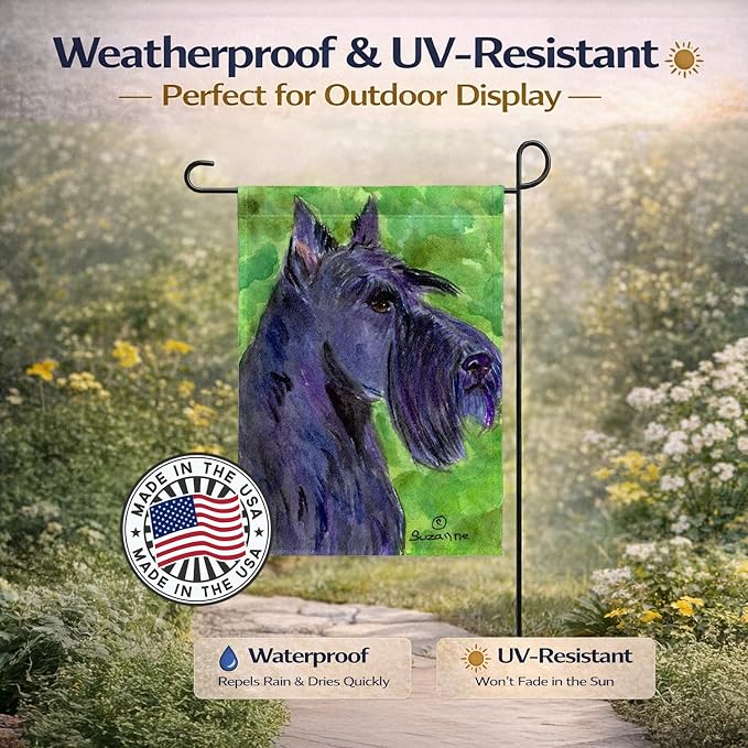 Caroline's Treasures SS8792GF Scottish Terrier Garden Flag Mailbox Flag Decorative Yard Flag Banner Outside Patio Artwork Yard Flower Beds, Garden Size, Multicolor