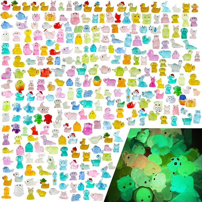 300 Mini Resin Animals Styles Variety Tiny Animals Figures Miniature Little Small Animal Figurines Bulk for Micro Fairy Garden Landscape Accessories Hide Crafts Decor Aquarium