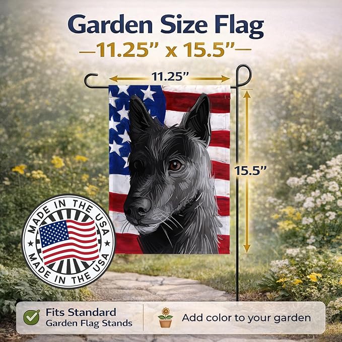 Caroline's Treasures CK6701GF Seskar Seal Dog American Flag Garden Flag Mailbox Flag Decorative Yard Flag Banner Outside Patio Artwork Yard Flower Beds, Garden Size, Multicolor