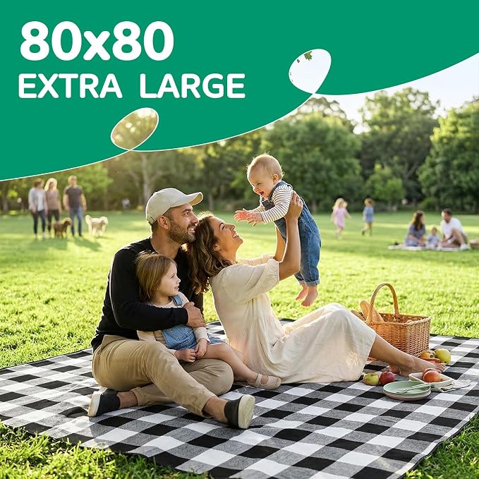 Waterproof Picnic Blanket Outdoor Camping Beach Mat Rug Extra Large Foldable Car Essential Roadtrip Gadget Rv Accessories Glamping Tent Gear Must Haves Hiking Stuff Backpacking Necessities Gift