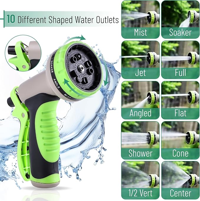 UNCO- Stainless Steel Metal Hose with 10 Functions Spray Nozzle, 75 ft, No Kink, Metal Garden Hose
