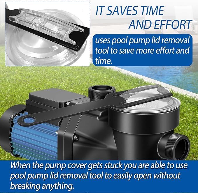 14.5" x 2.2" Pool Pump Lid Removal Tool, Iron Strainer Pump Lid Removing Tool for Pool Equipment Filter Cover, Pool Pump Cover Removal Wrench Compatible with Hayward Super II Pump SP3000