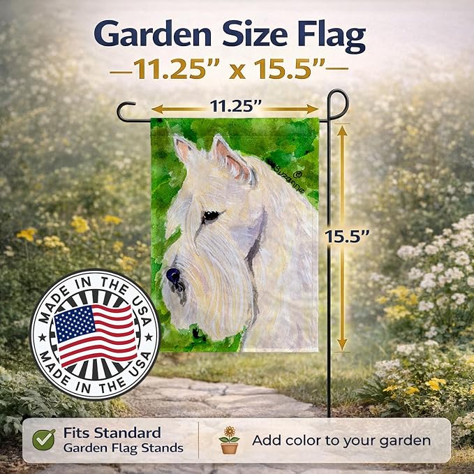 Caroline's Treasures SS8791GF Scottish Terrier Garden Flag Mailbox Flag Decorative Yard Flag Banner Outside Patio Artwork Yard Flower Beds, Garden Size, Multicolor