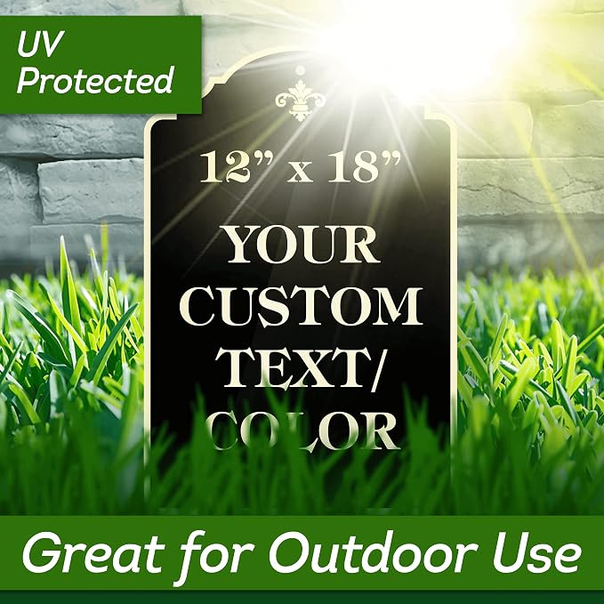 Custom Sign, Customized for Outdoor/Indoor Use, Personalized Designer Style Sign, 12x18 Inch, 24 Colors, Rust-Free Thick AlumaBond - Made by: My Sign Center, USA (Florolex I - Flood)