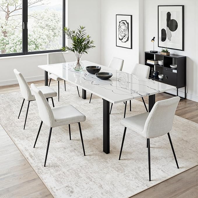 6x9 Area Rugs for Living Room: Washable Soft Light Brown Abstract Carpet | Non-Slip TPE & Stain Resistant,0.25" Low-Pile,Kids Pet Friendly Modern Decor for Dining Room Farmhouse Office, Non-Shedding