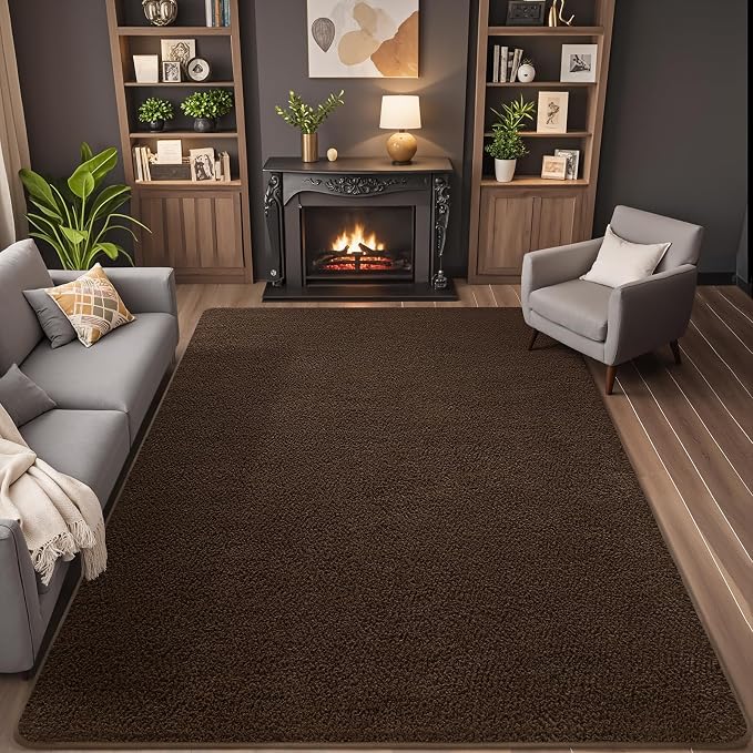 AROGAN 2x6 Runner Rug for Hallway, Long Runner Rugs Non Slip, Coffee | Soft Washable Memory Foam Carpet for Bedroom, Non Slip Backing Runners Rug for Hallways, Kitchen, Bathroom, Entryway Home