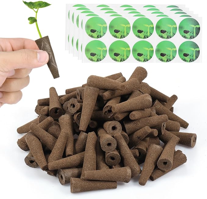 US 100Pcs Grow Sponges for Hydroponics PH Balanced Seed Starter Sponges Kit with 10 Blackout Stickers Root Growth Sponges Gardening Accessories for Hydroponic Indoor Garden System 2x2x5.8cm