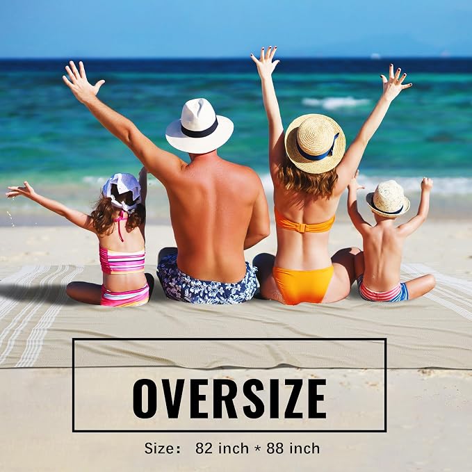 Extra Large Turkish Beach Towel Picnic Mat Throw Blanket Oversized Sand Free Quick Dry Giant Boho Sandproof Lightweight Cloud Hawaii Honeymoon Travel Essentials Xl Big Women Men Summer Vacation Gift