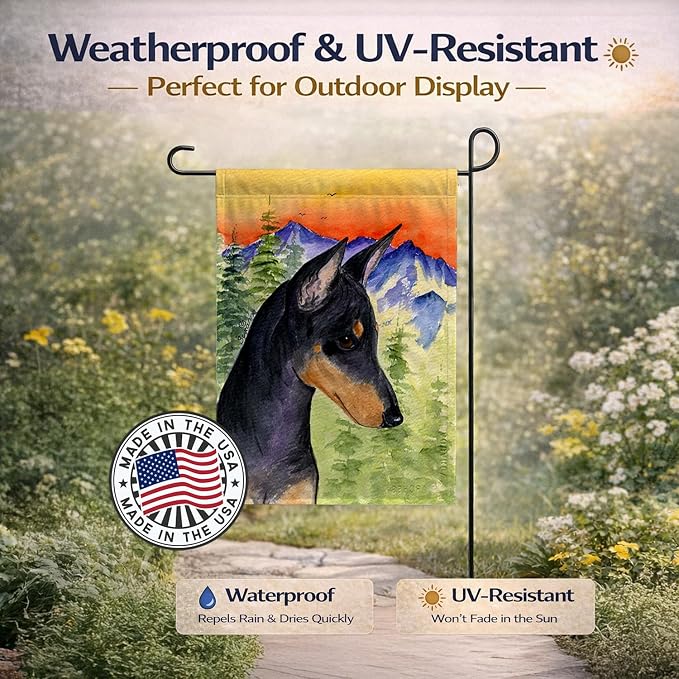Caroline's Treasures SS8425GF Manchester Terrier Garden Flag Mailbox Flag Decorative Yard Flag Banner Outside Patio Artwork Yard Flower Beds, Garden Size, Multicolor