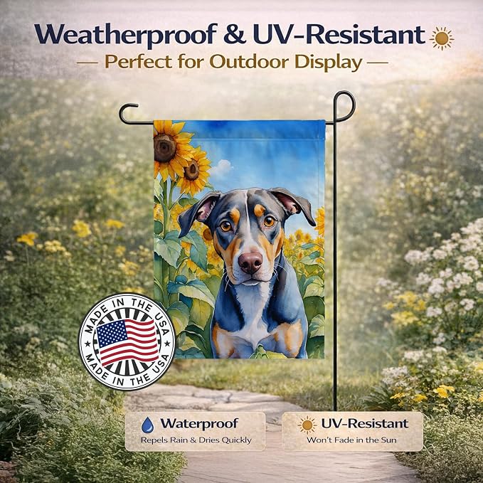Caroline's Treasures DAC6046GF Catahoula in Sunflowers Garden Flag Mailbox Flag Decorative Yard Flag Banner Outside Patio Artwork Yard Flower Beds, Garden Size, Multicolor