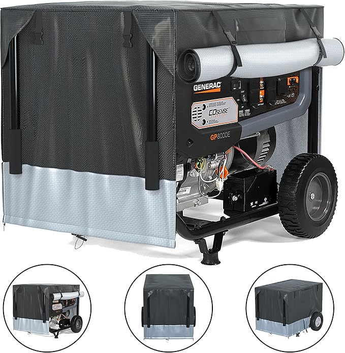 Generator Running Cover, Compatible with Generac XT8500EFI, GP3600, and Similar Size Generators - Can Be Used While Running