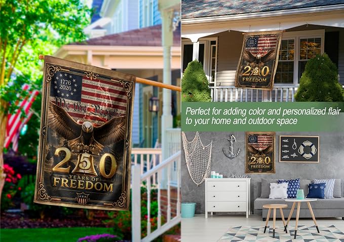 250 Years Of Freedom Flag, American Flag With Eagle, We The People Banner, Garden Flags For Outside, Two-sided Print, 250th Anniversary Patriotic Design, 250th Anniversary Usa Commemorative Flags 1 (30x40 Inch)