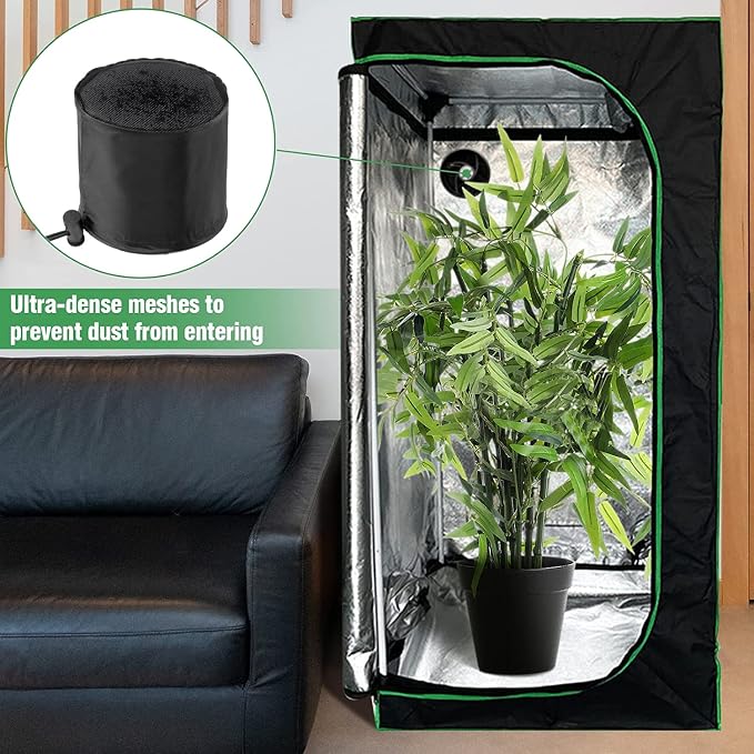 Biggun 2 Pcs Grow Tents Vent Cover, Easy to Install | 4" Dustproof Duct Filter Vent Covers with Elastic Band and Fixed Buckle, for Plant Grow Tent Accessories