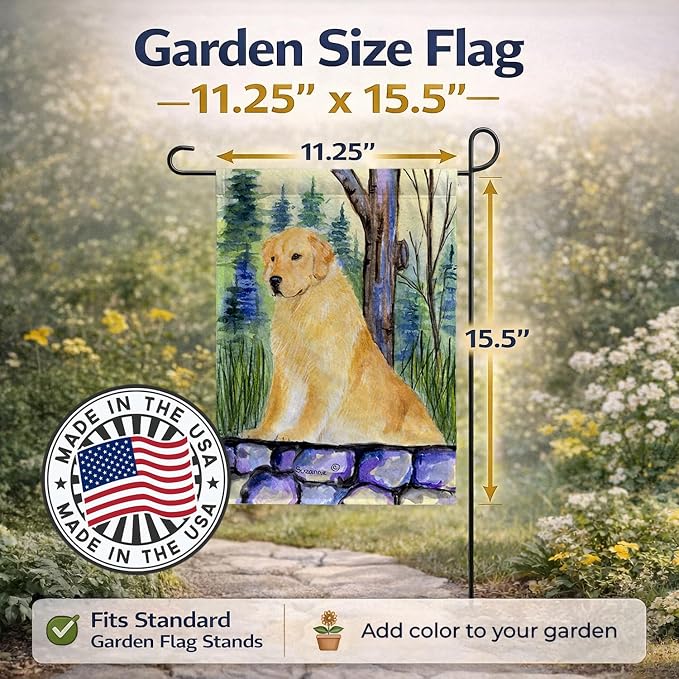 Caroline's Treasures SS8111GF Golden Retriever Garden Flag Mailbox Flag Decorative Yard Flag Banner Outside Patio Artwork Yard Flower Beds, Garden Size, Multicolor
