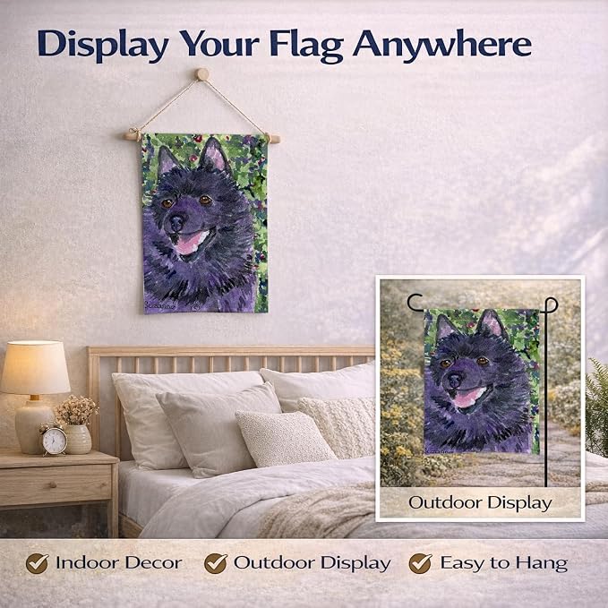 Caroline's Treasures SS8822GF Schipperke Garden Flag Mailbox Flag Decorative Yard Flag Banner Outside Patio Artwork Yard Flower Beds, Garden Size, Multicolor