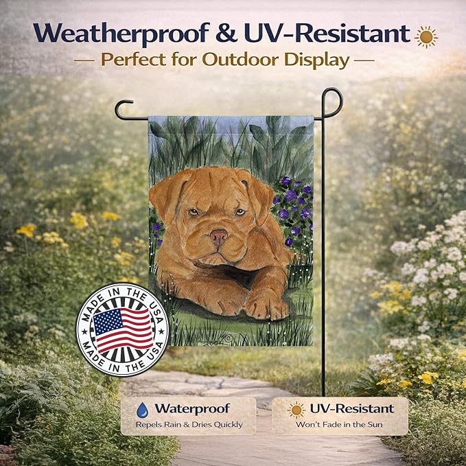 Caroline's Treasures SS8032GF Dogue de Bordeaux Garden Flag Mailbox Flag Decorative Yard Flag Banner Outside Patio Artwork Yard Flower Beds, Garden Size, Multicolor