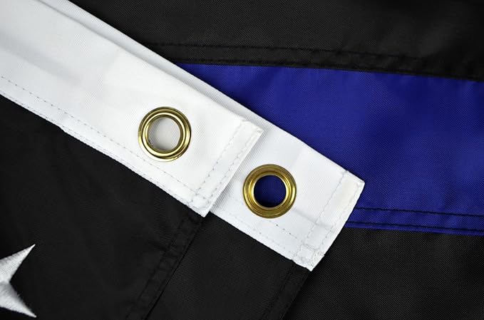 Shop72 3x5 American Flag with Thin Blue Line Dedicated to Police, Allegiance to USA, American Flags for Outside, Our Allegiance To Freedom, Heavy Duty Banner, Bandera De Estados Unidos